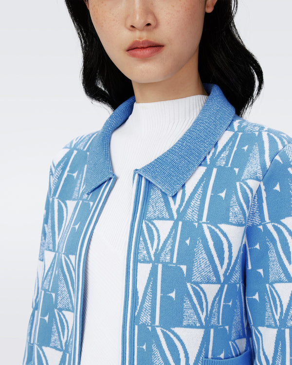 Dvf Morgaine Cardigan In Dvf Logo Blue