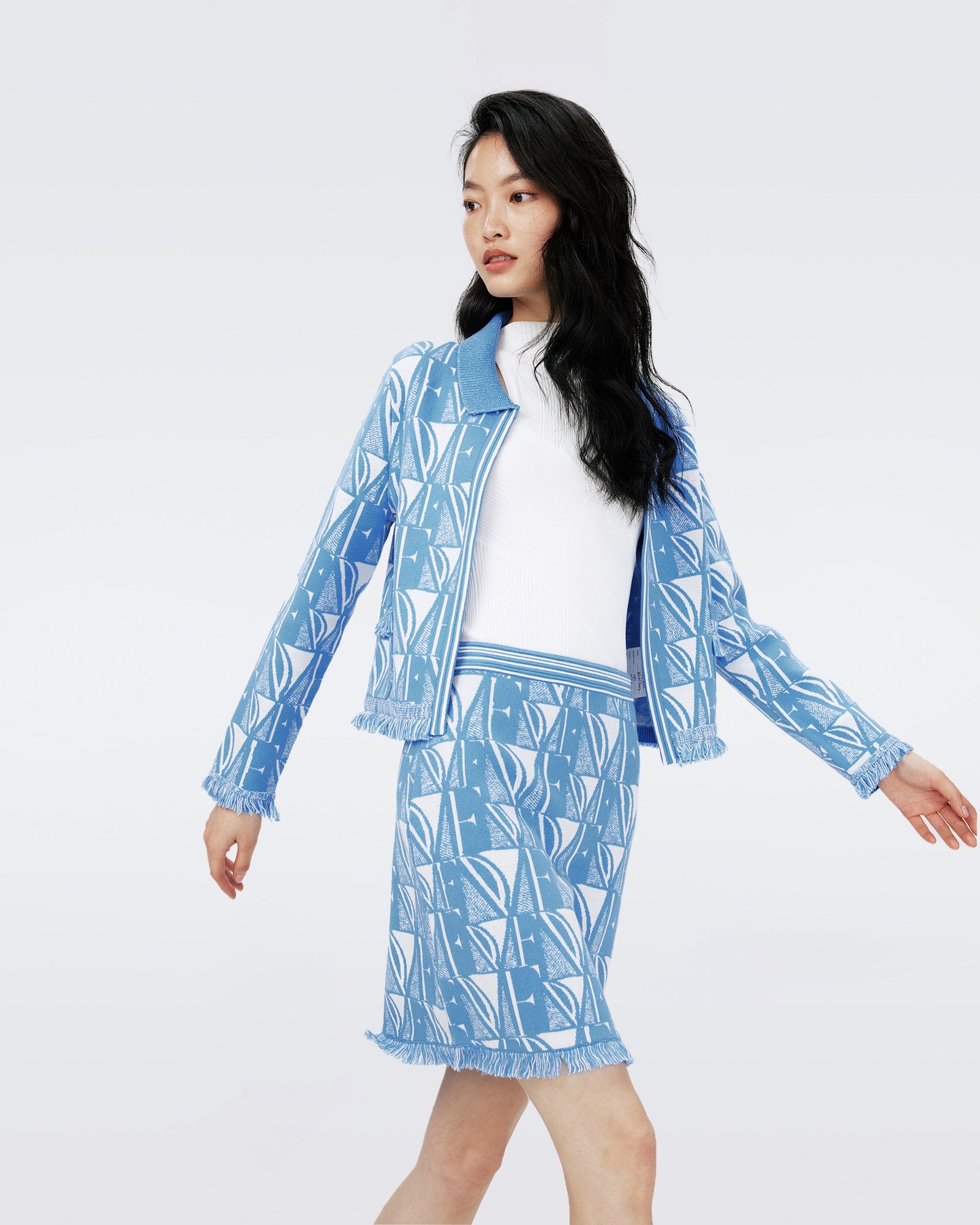 Dvf Morgaine Cardigan In Dvf Logo Blue