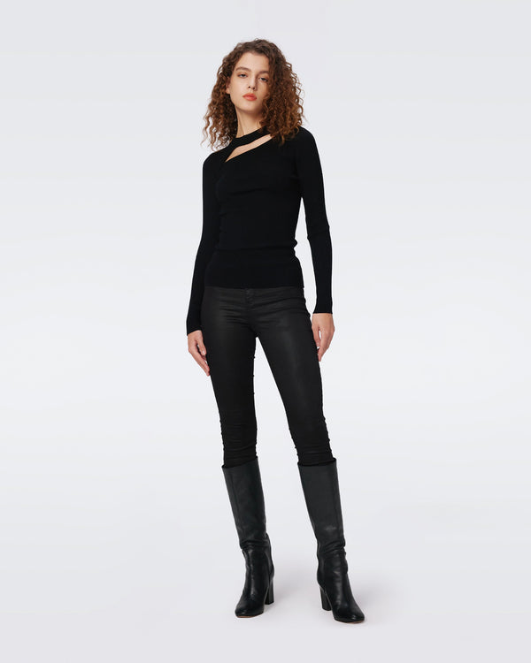 DVF BARTON TOP in BLACK