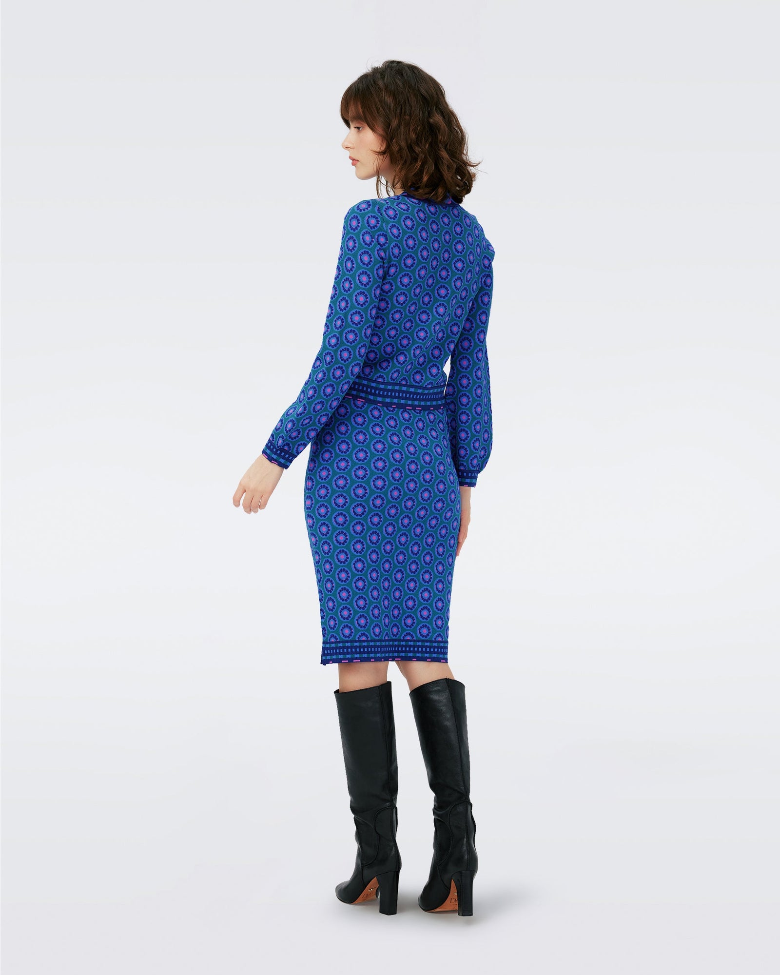 Dvf Iggy Top In Flower Tie Turquoise