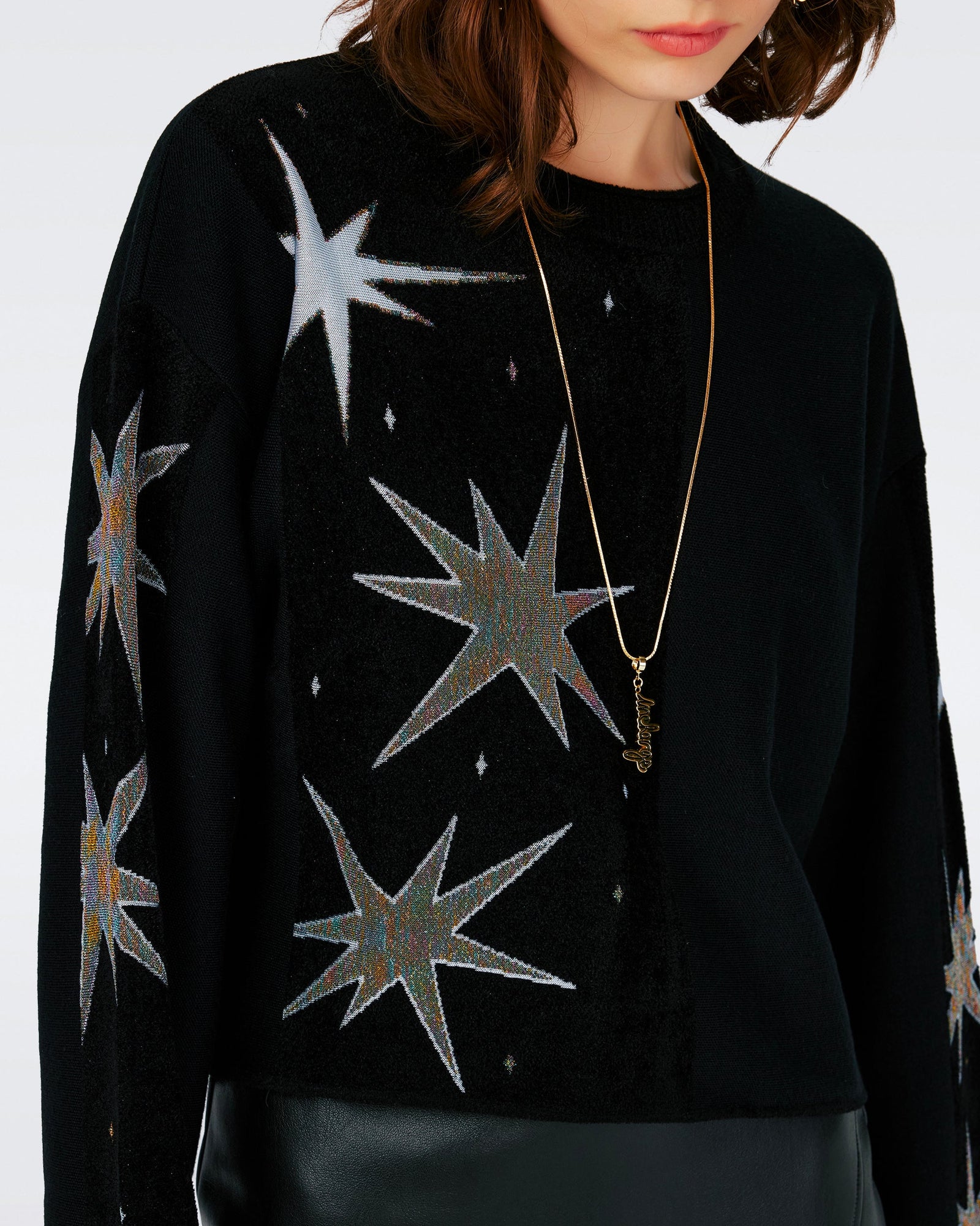 Fabiola Knit Jacquard Top