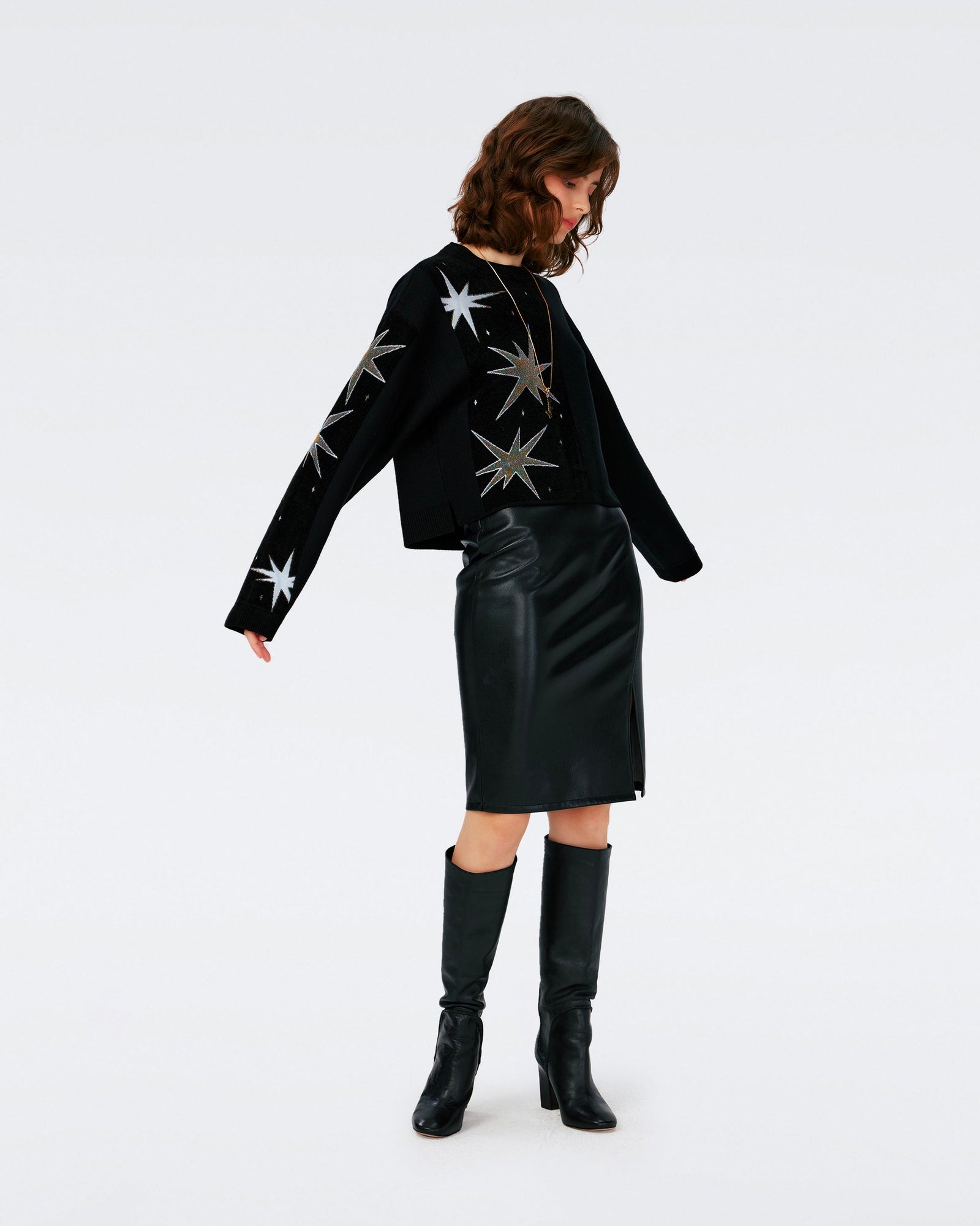 Fabiola Knit Jacquard Top