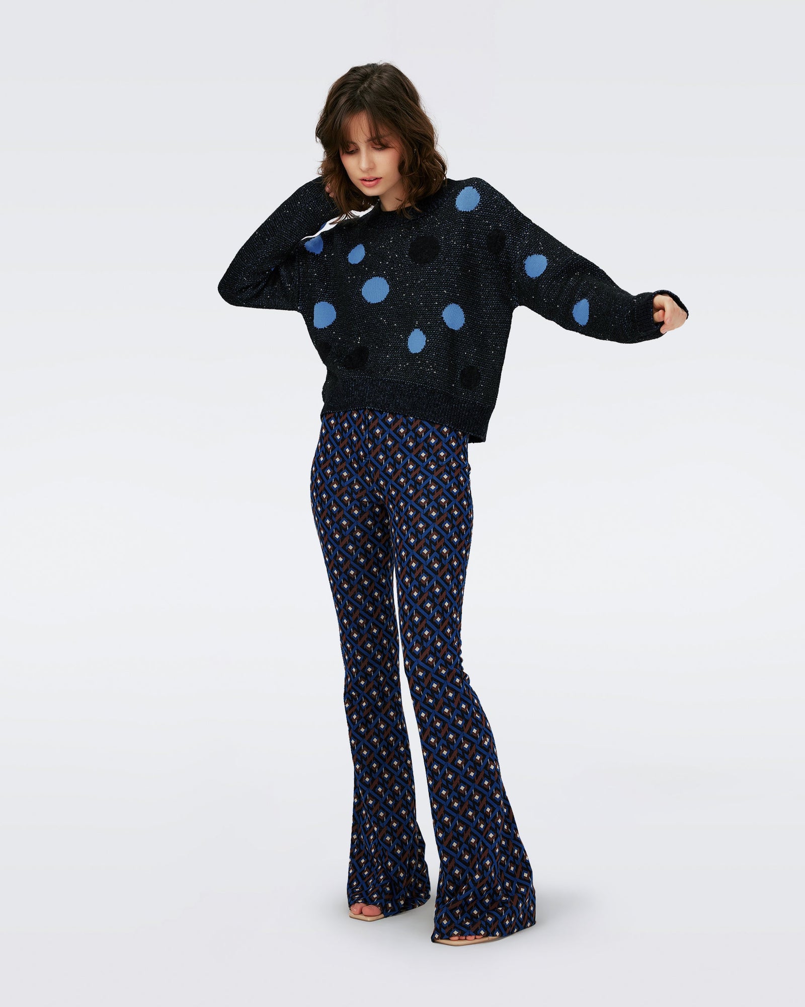 Dvf Phillipa Top In Dots Blue
