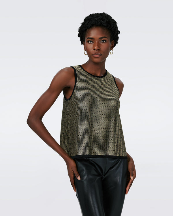 Morgause Metallic Knit Jacquard Top