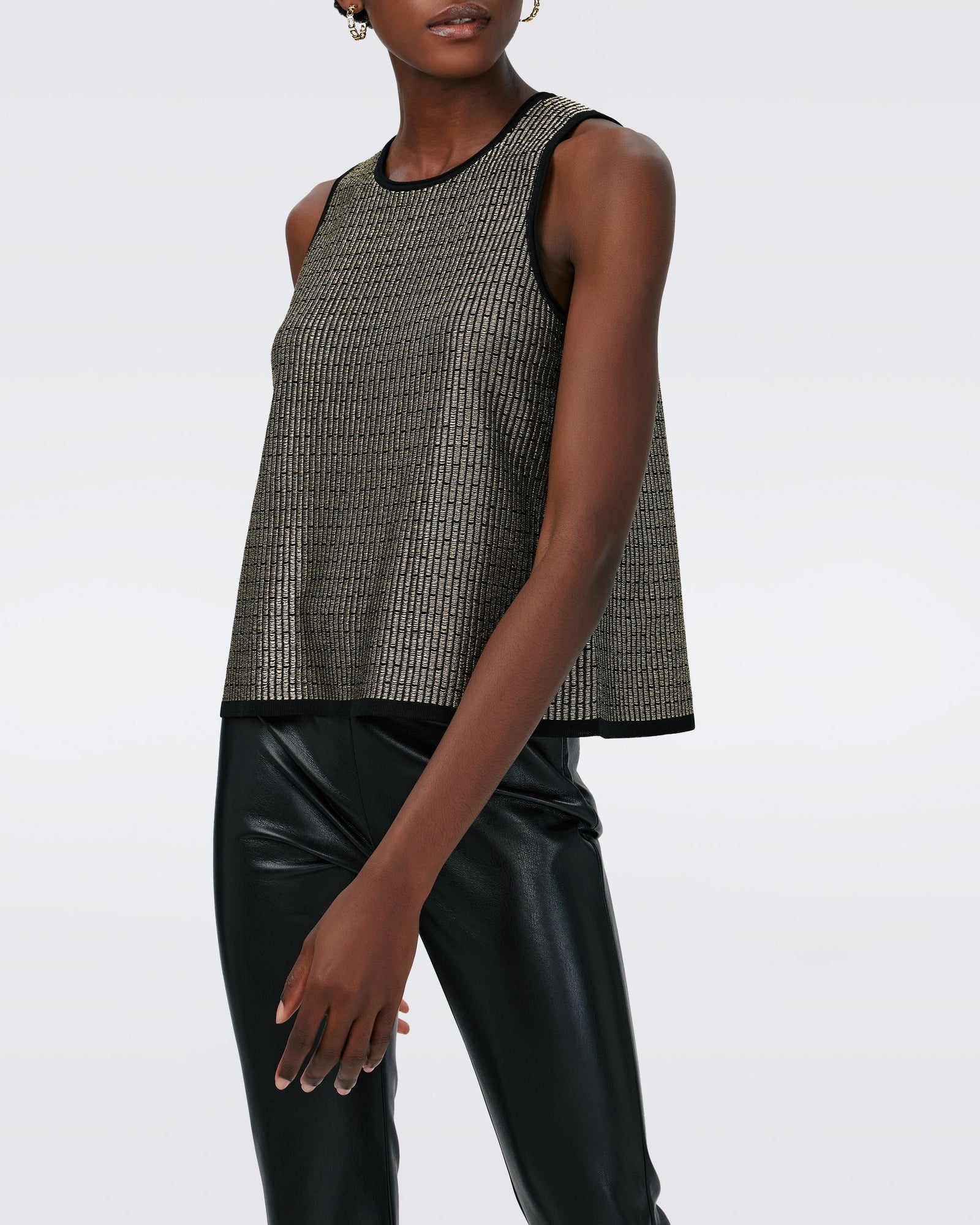 Morgause Metallic Knit Jacquard Top