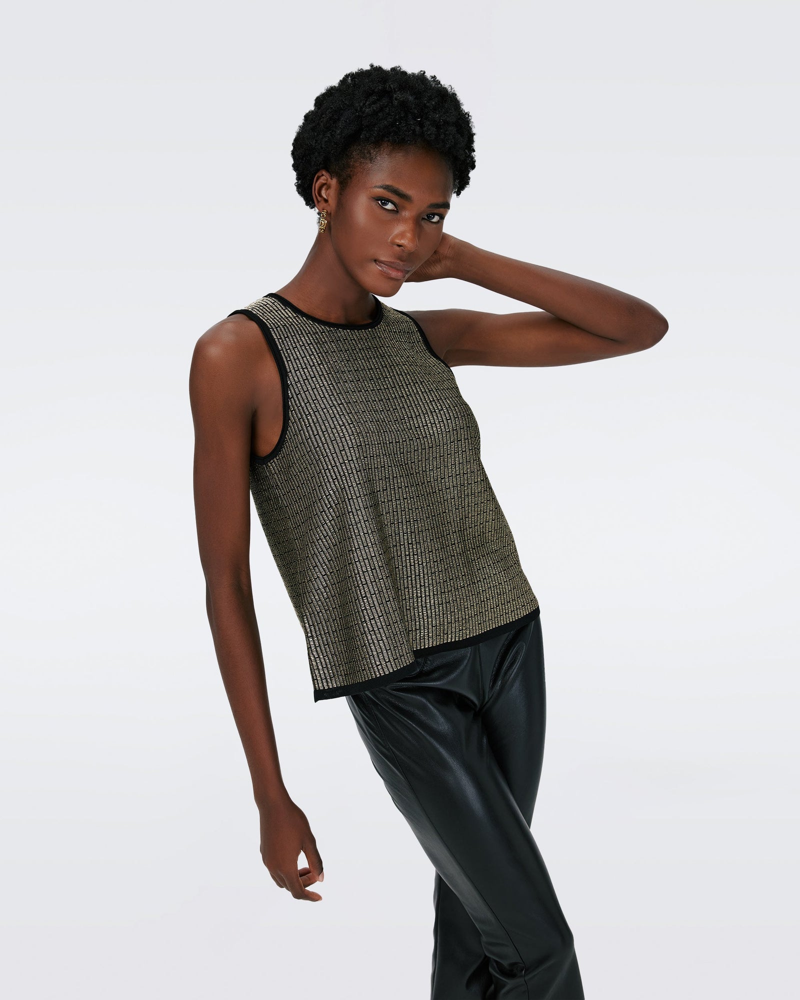 Morgause Metallic Knit Jacquard Top