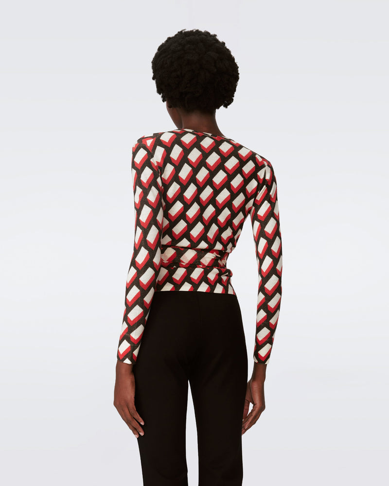 Vincente Wool Wrap Top