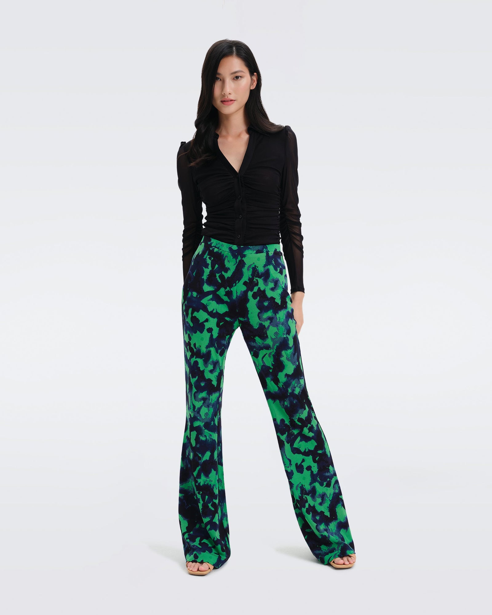 DVF Giorgi Mesh Bodysuit in Black