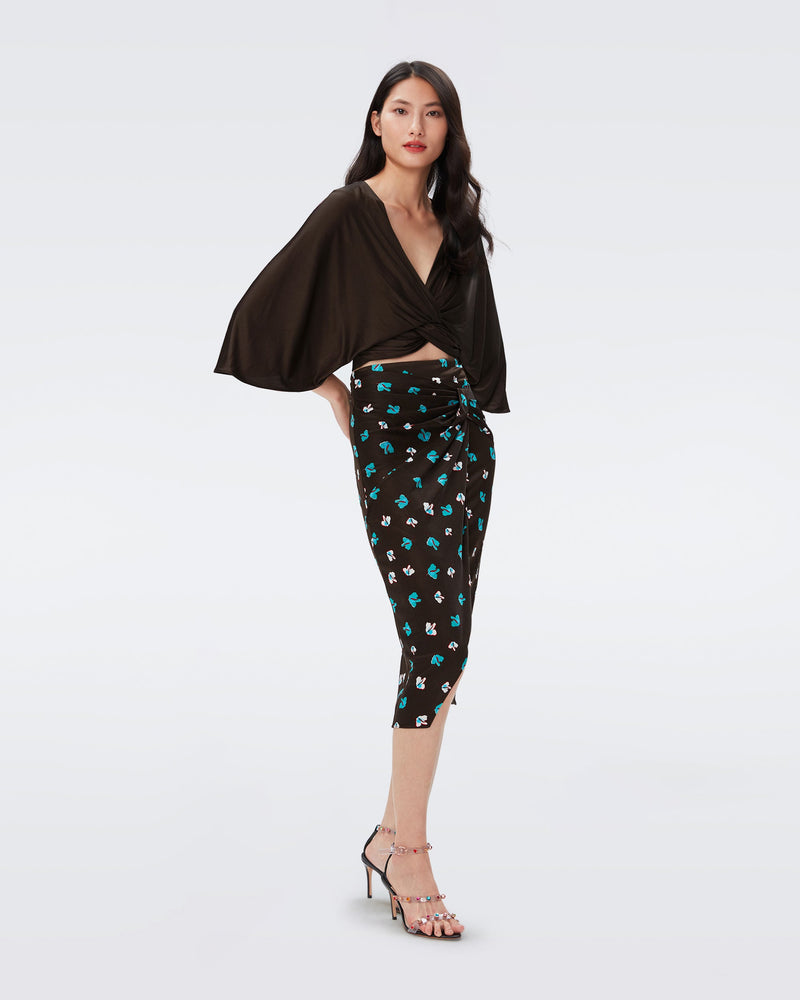 DVF fran top in coco brown