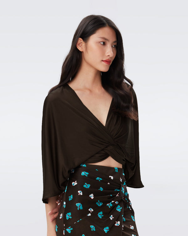 DVF fran top in coco brown