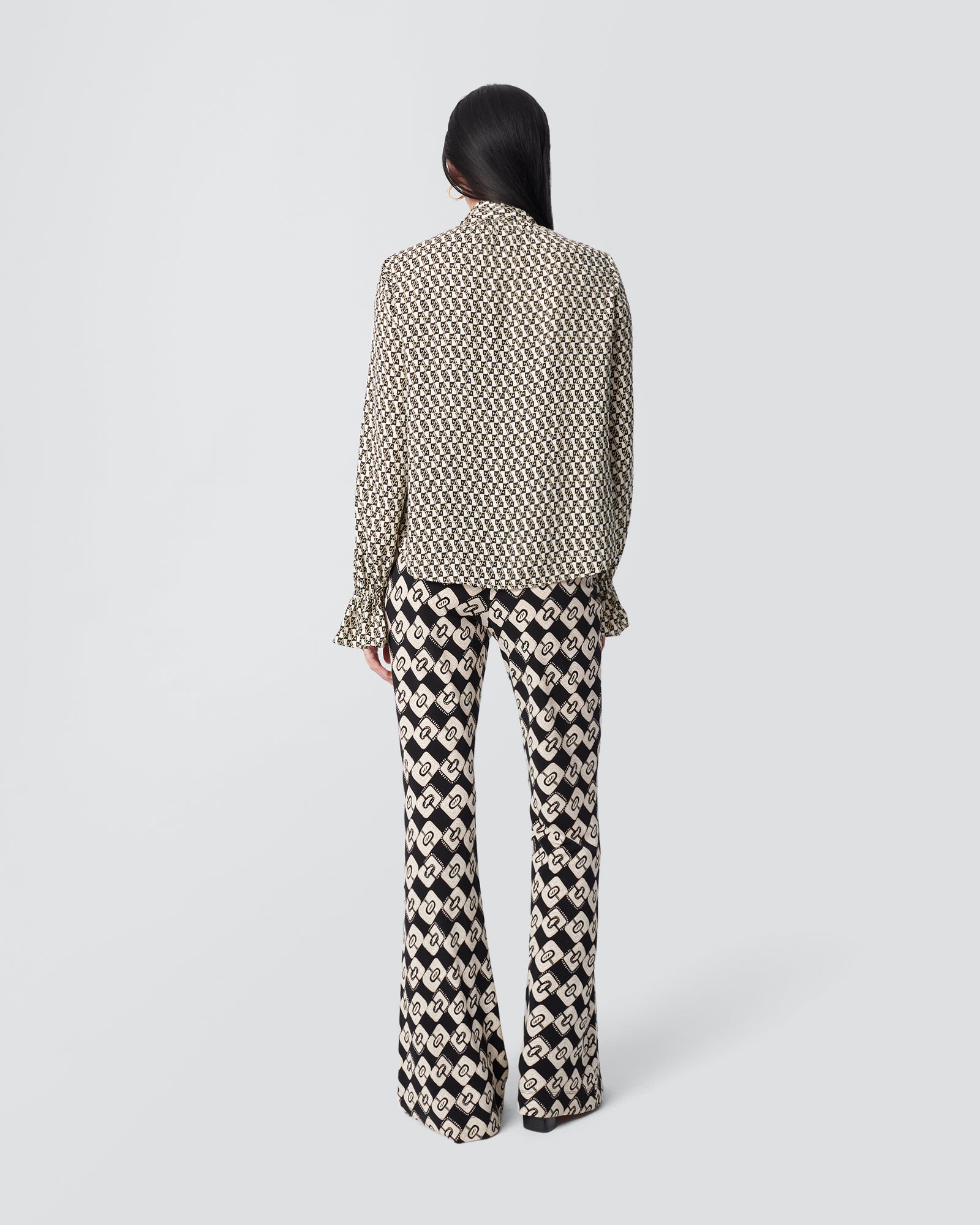 DVF tina top in dvf logo ivory