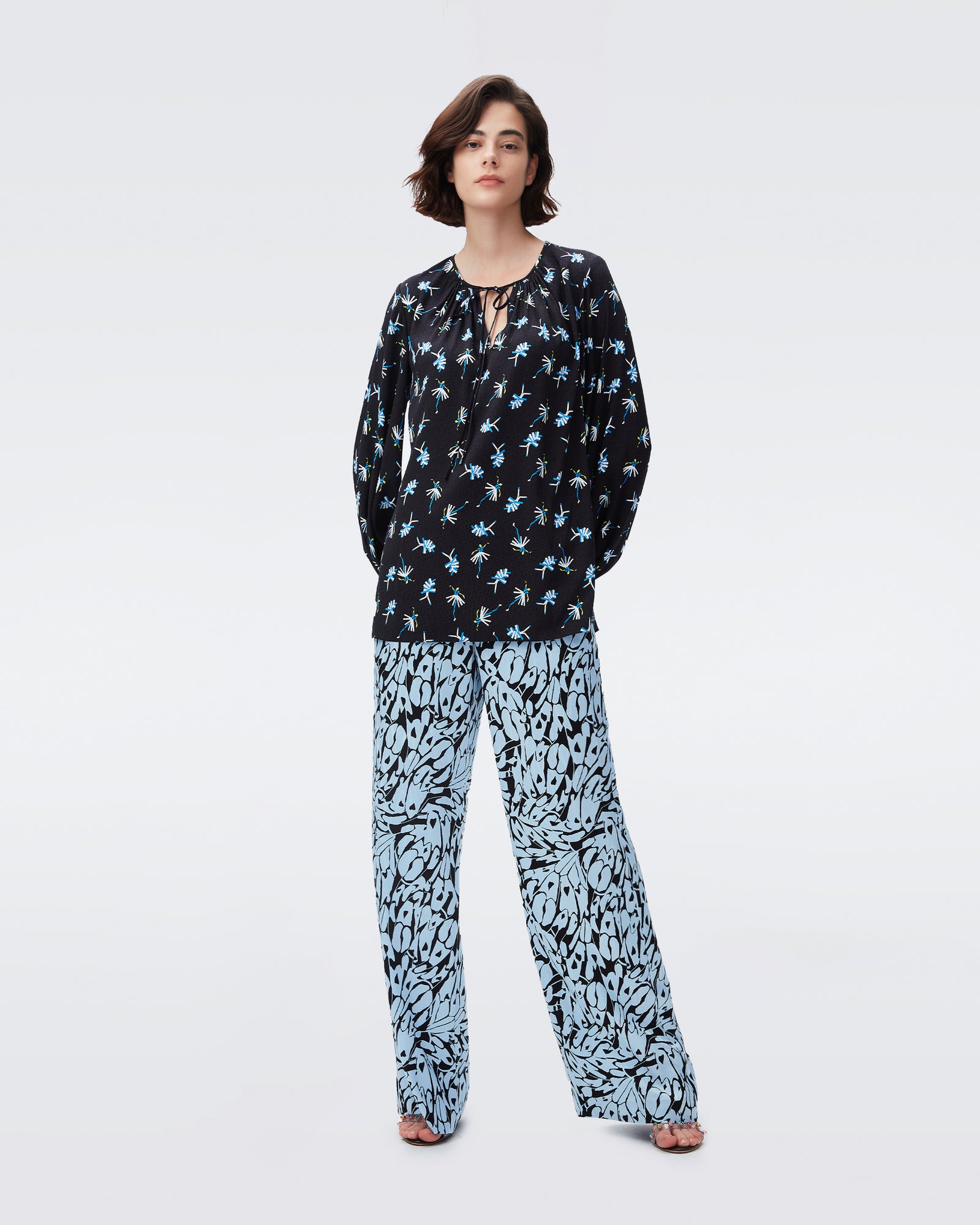 DVF new freddie blouse in people dancing black