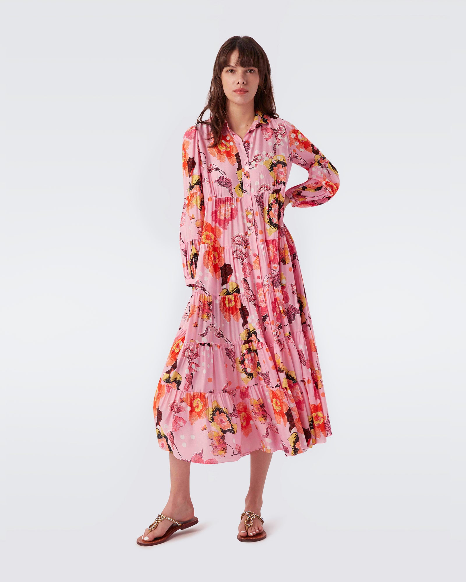 Gal Voile Midi Dress