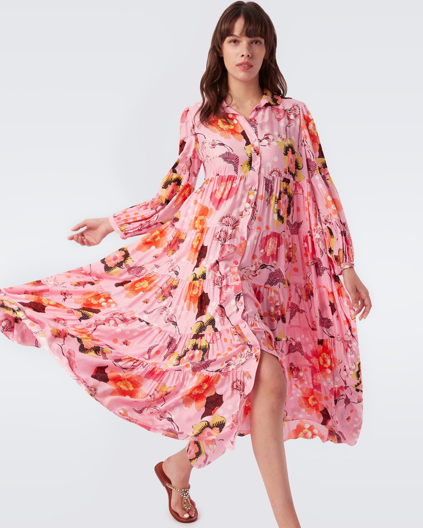Gal Voile Midi Dress