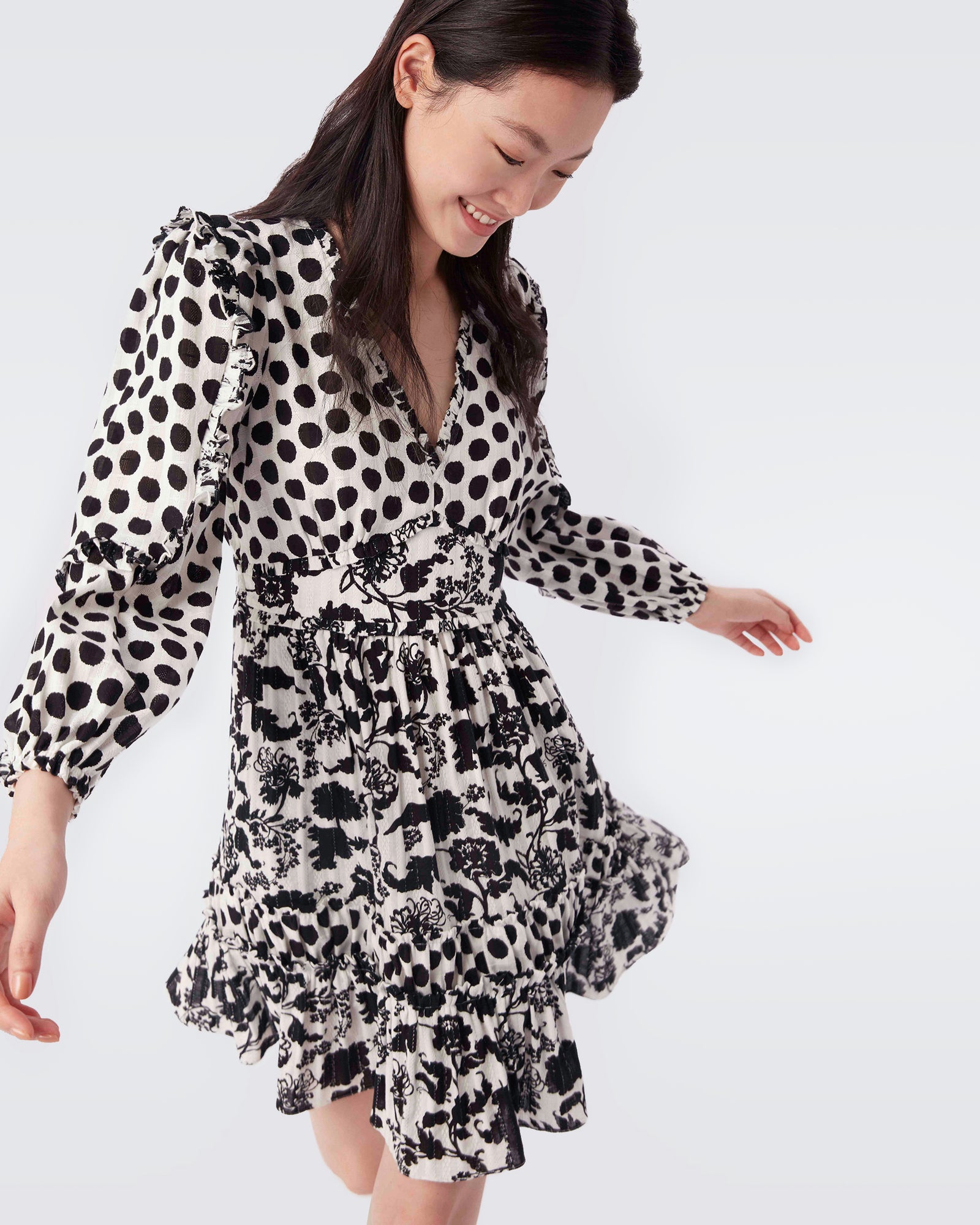 Kourtney Cotton Dobby Pleated Dress