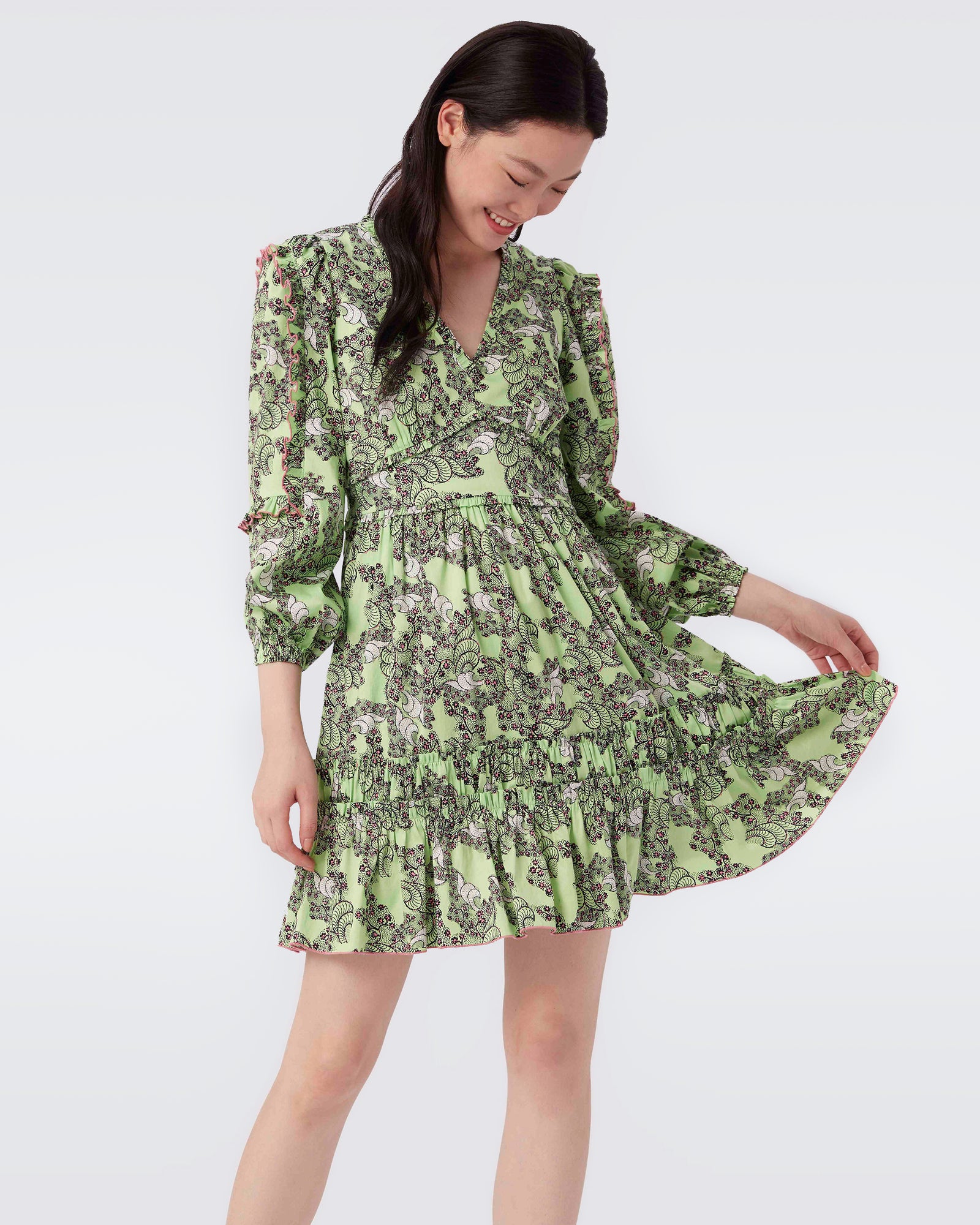 Kourtney Cotton Dobby Pleated Dress