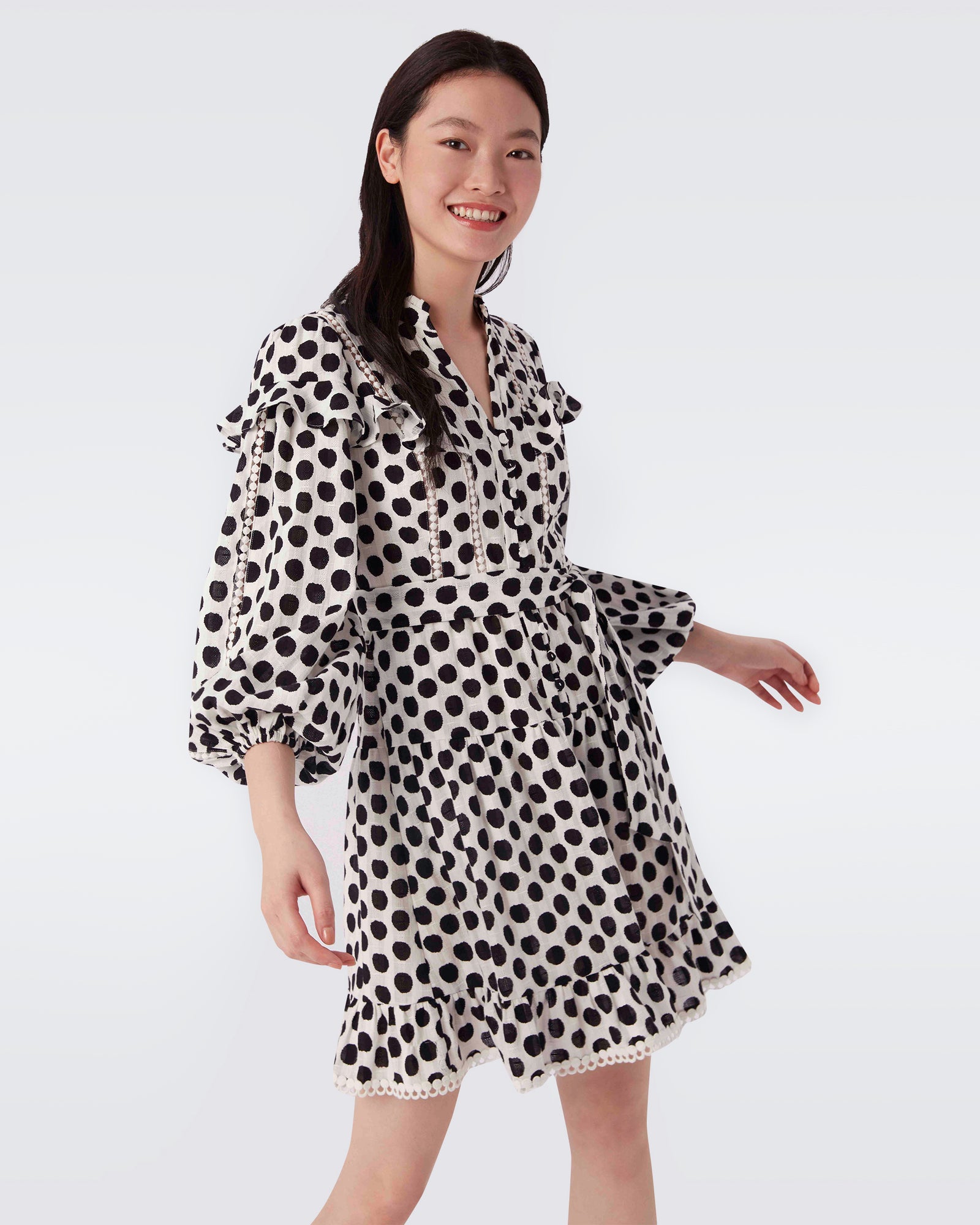 Chicago Cotton Dobby Tiered Midi Dress