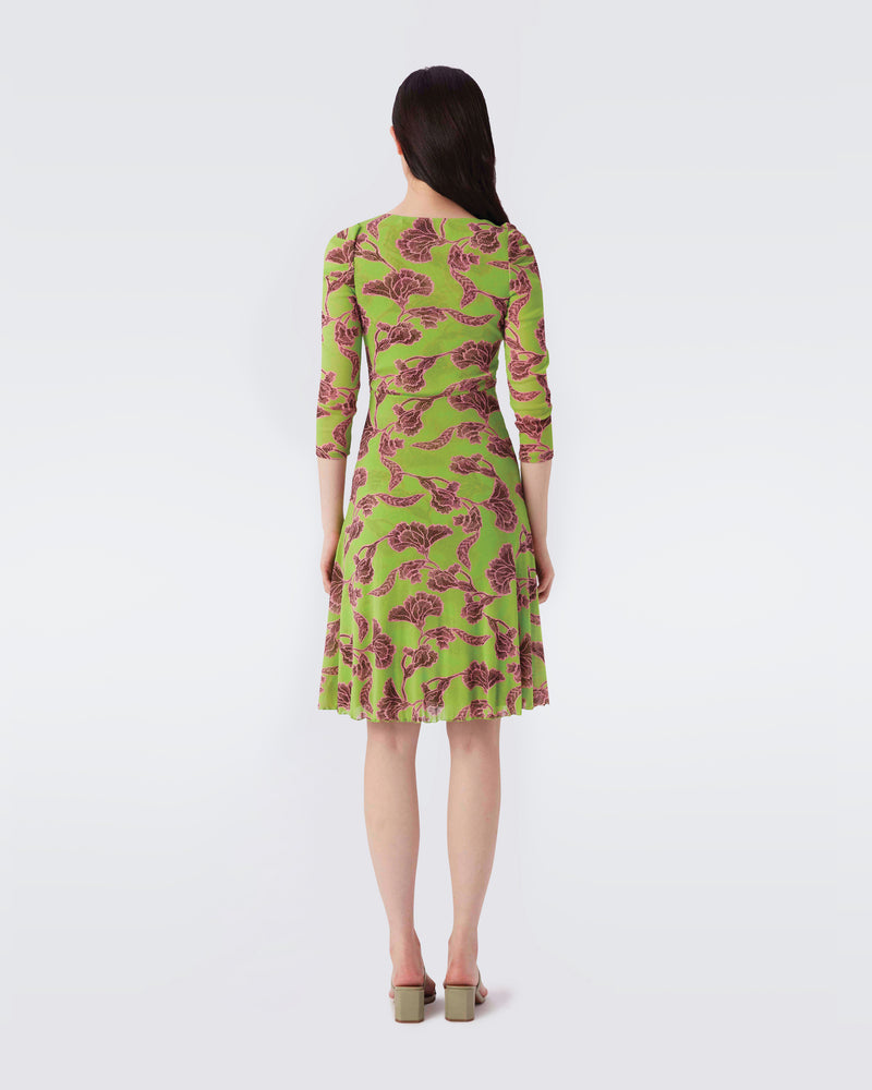 Merlot Knee-Length Mesh Dress