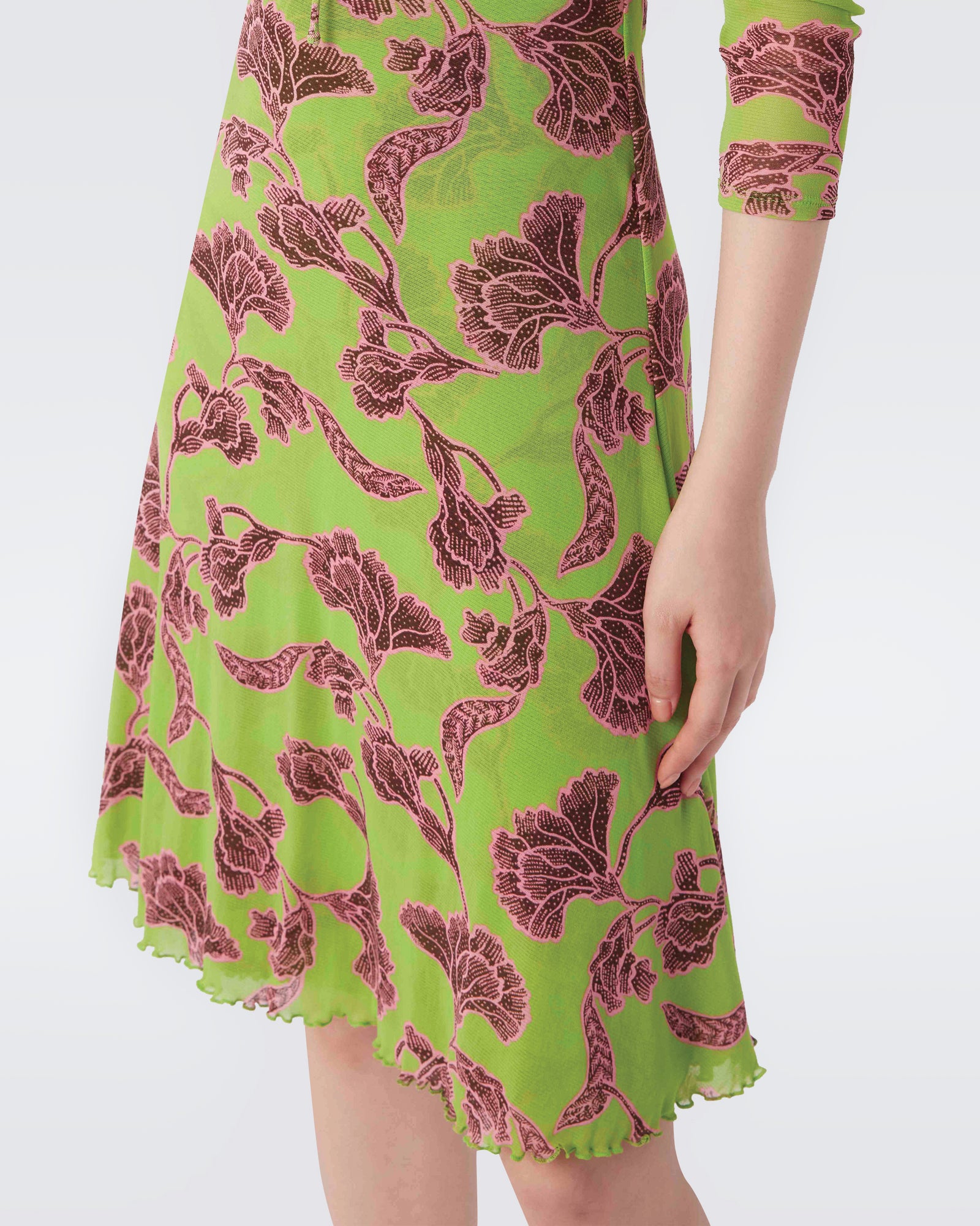 Merlot Knee-Length Mesh Dress