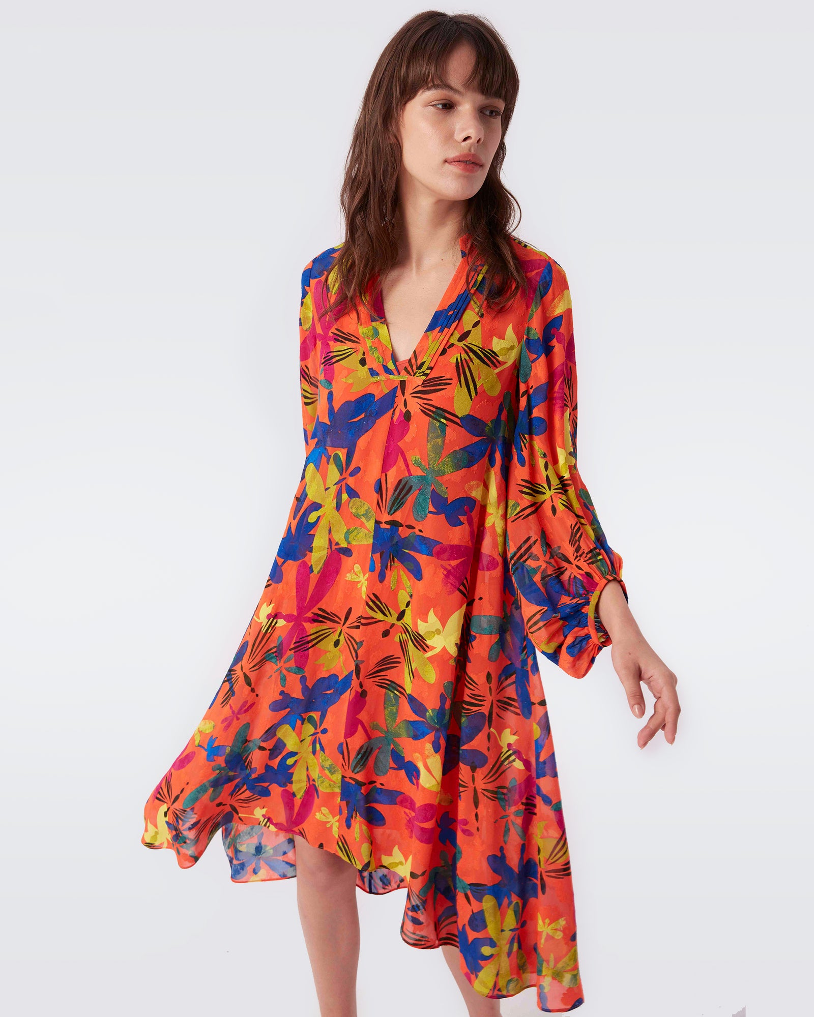 Ileana Chiffon Dress In Miami Libellule