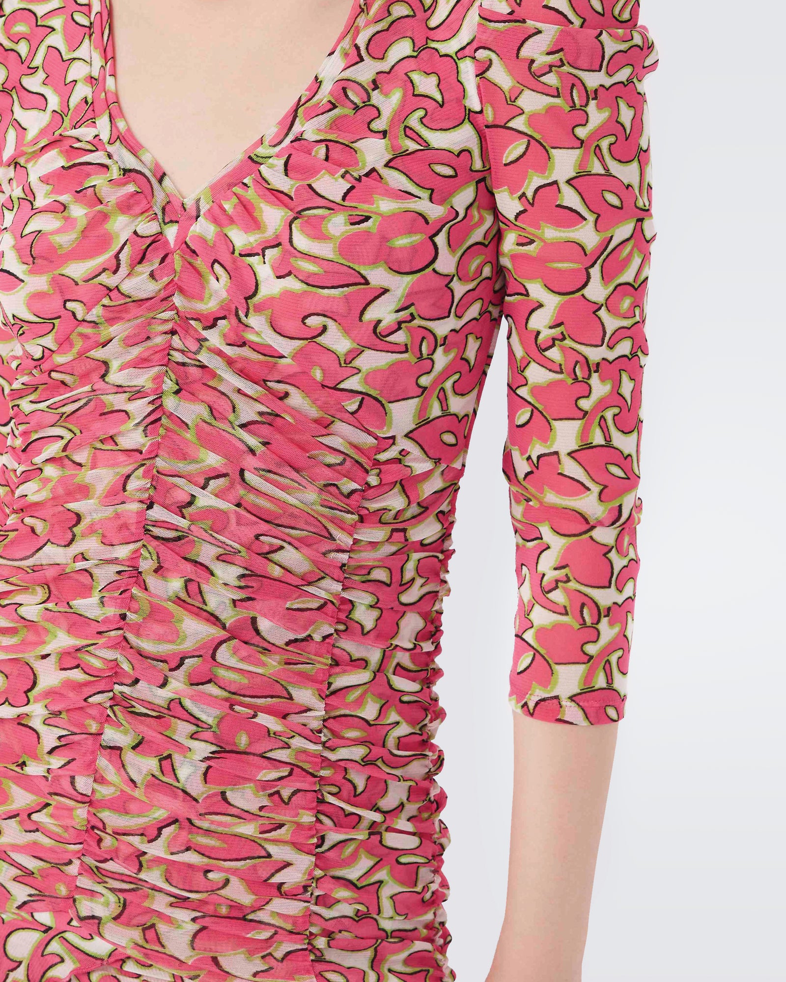 Marcelle Pleated Mesh Dress