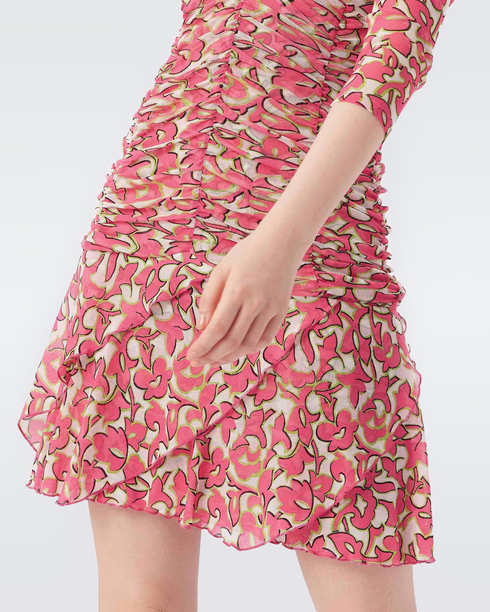 Marcelle Pleated Mesh Dress