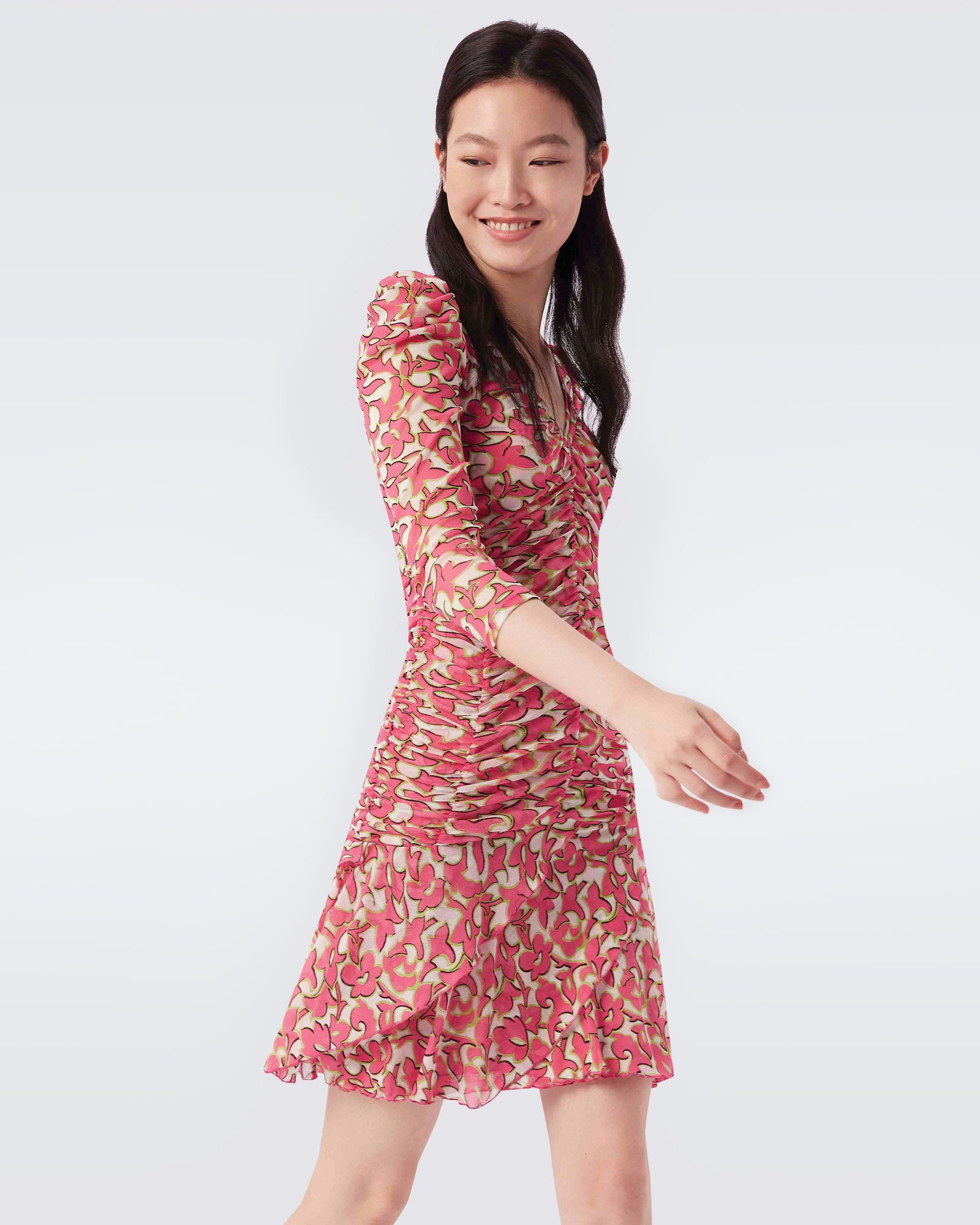 Marcelle Pleated Mesh Dress