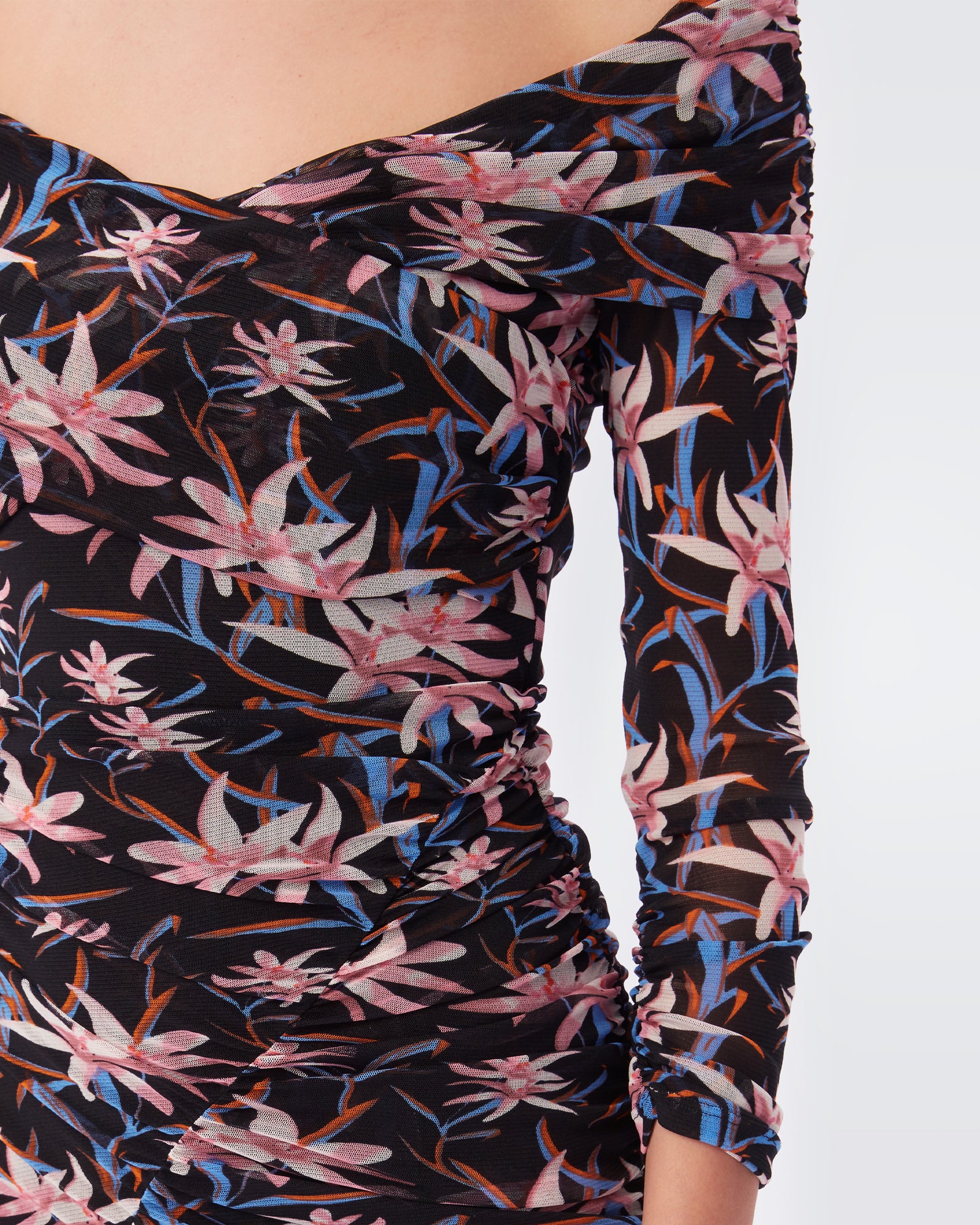 Ganesa Ruched Mesh Dress