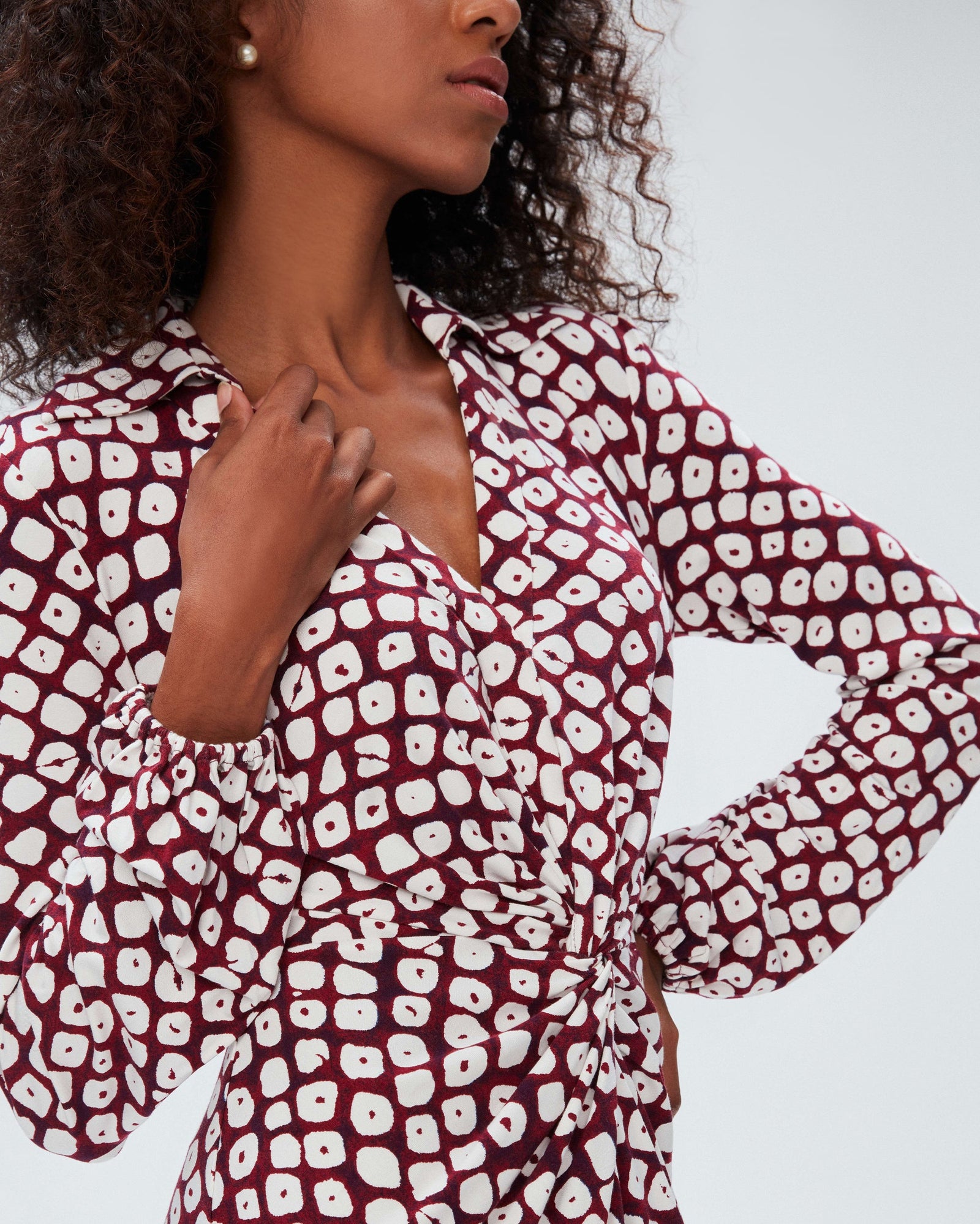 dvf chuck dress in batik dot geo