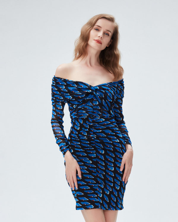 dvf ganesa mini dress in betta scales