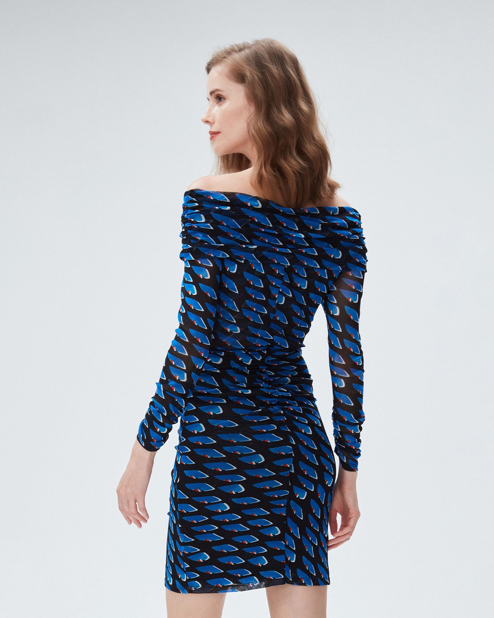 dvf ganesa mini dress in betta scales