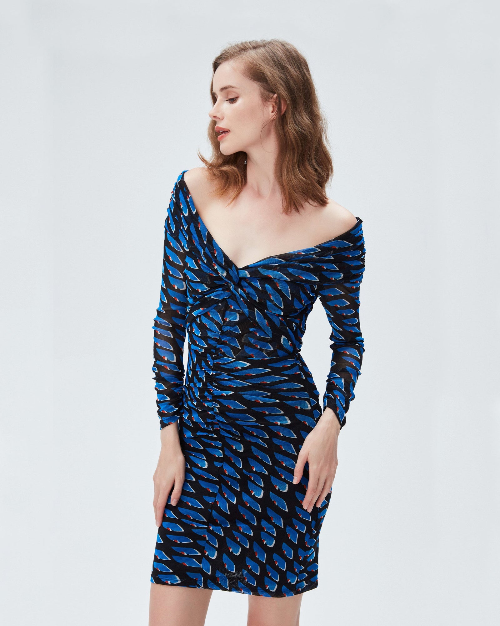 dvf ganesa mini dress in betta scales