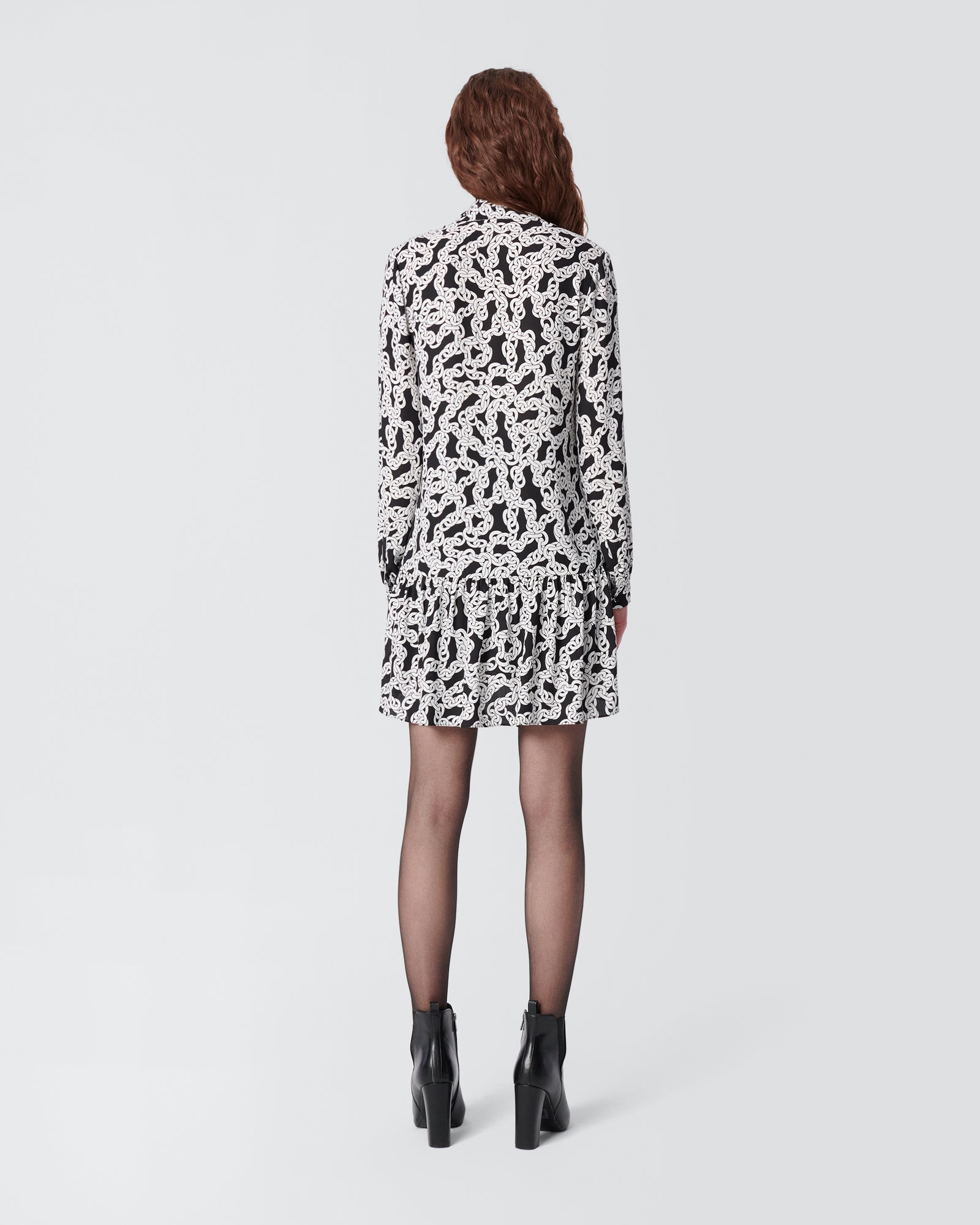 DVF akila dress in crawling chain small black