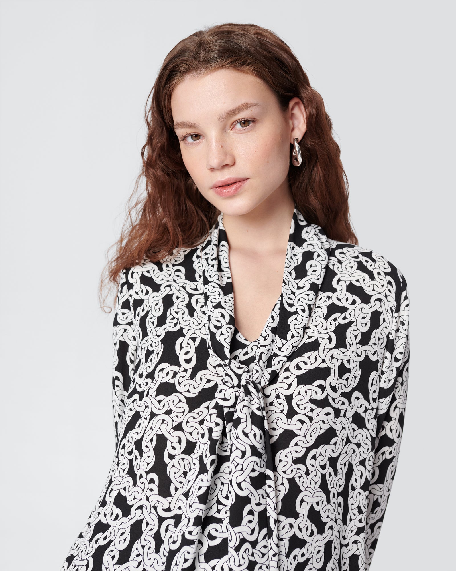 DVF akila dress in crawling chain small black