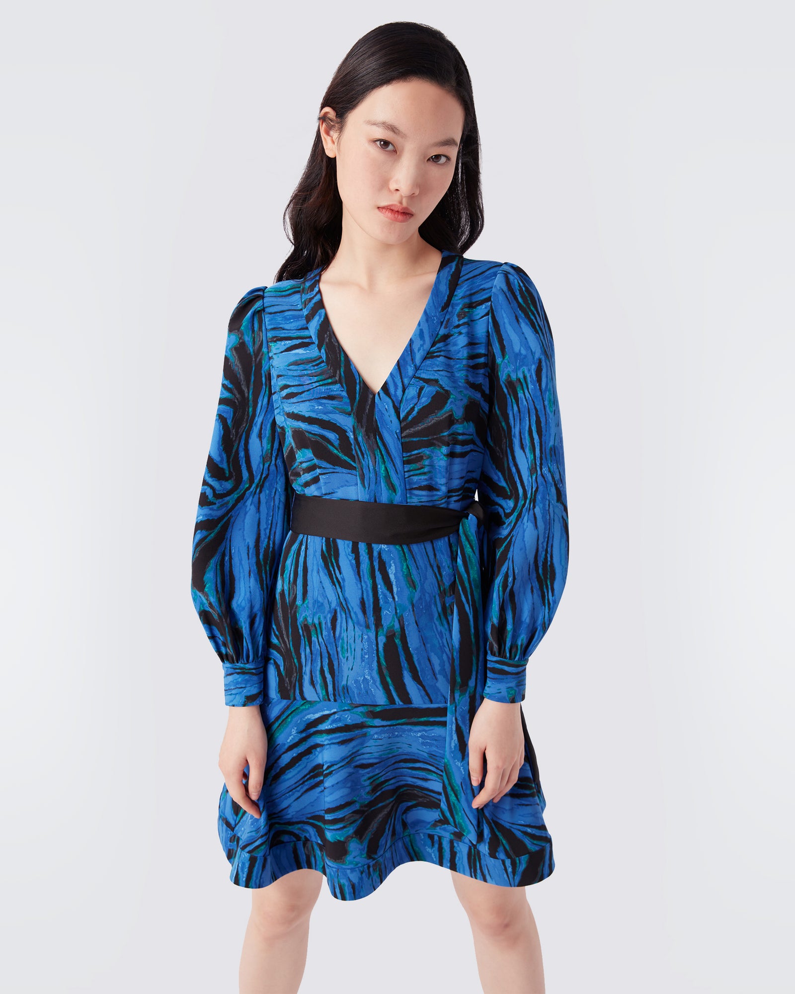 Santiago Asymmetrical Dress In Tie Dye Zebra