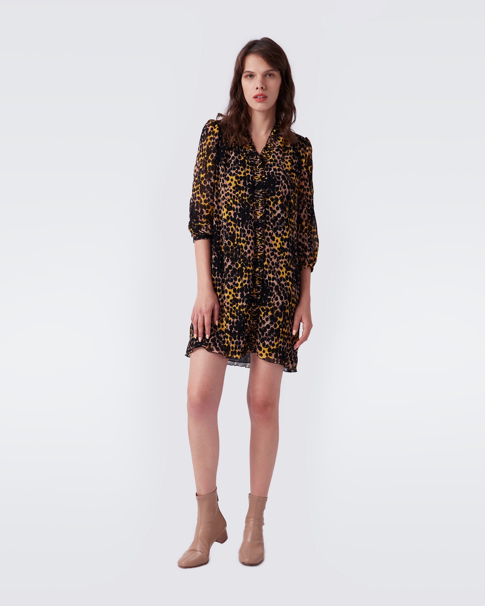 Layla Shirt Dress In Ink Dots