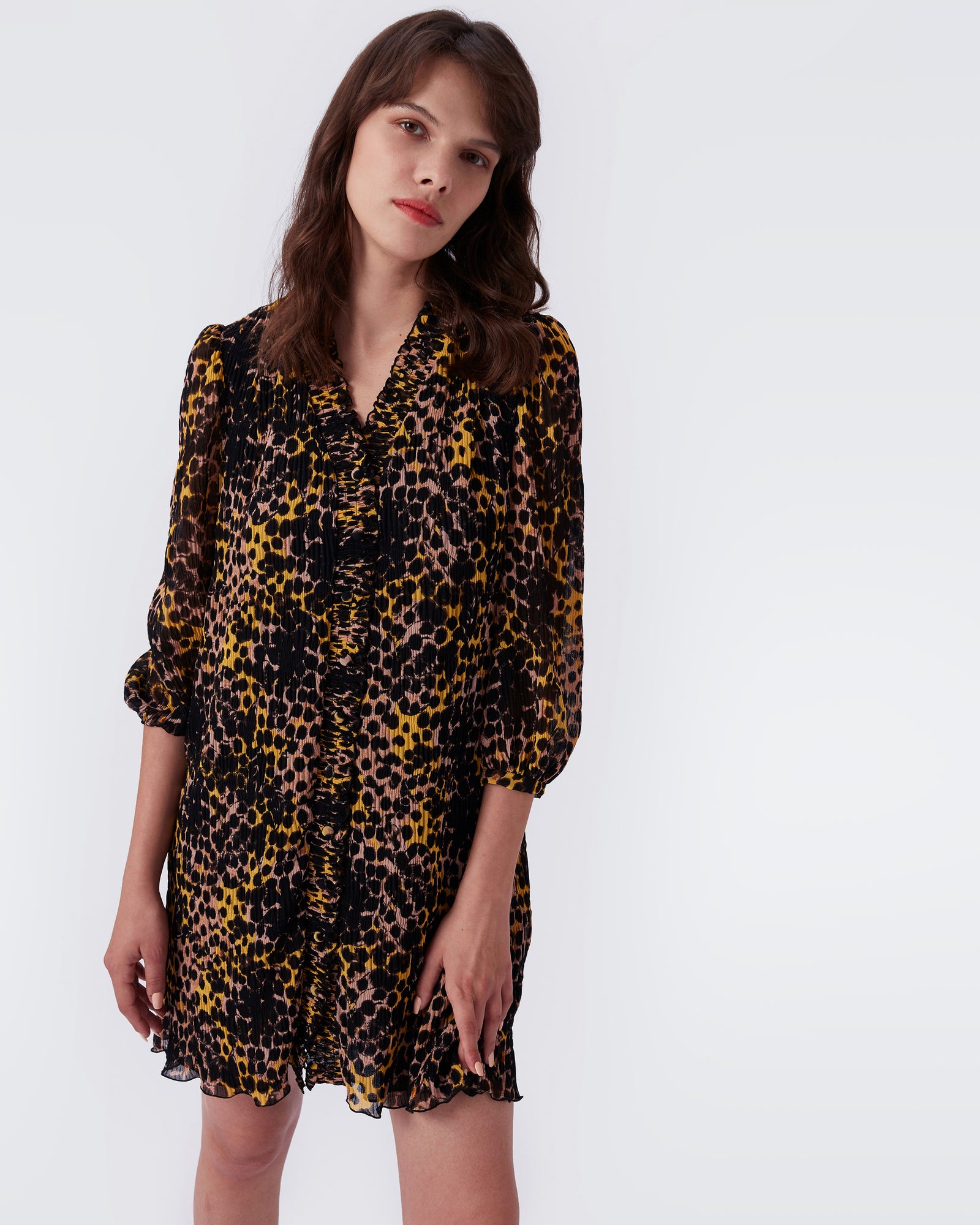 Layla Shirt Dress In Ink Dots