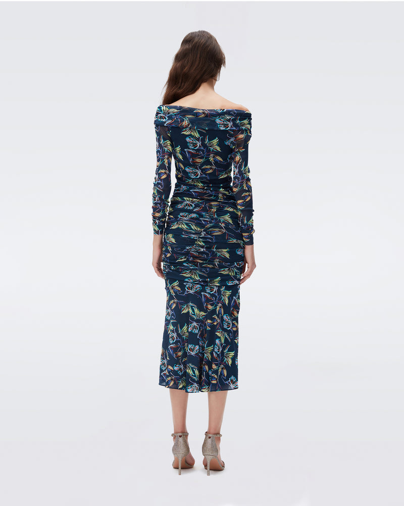 DVF ganesa dress in abstract butterfly small perfect navy