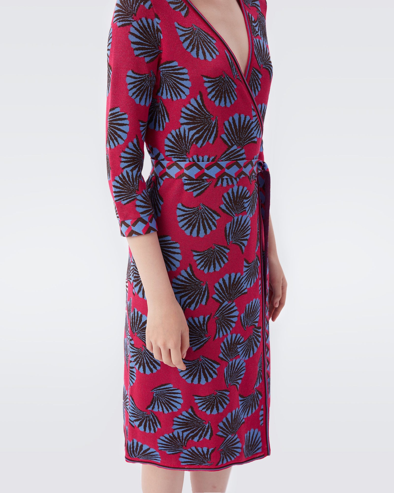 Lainey Knit Jacquard Sweater Wrap Dress