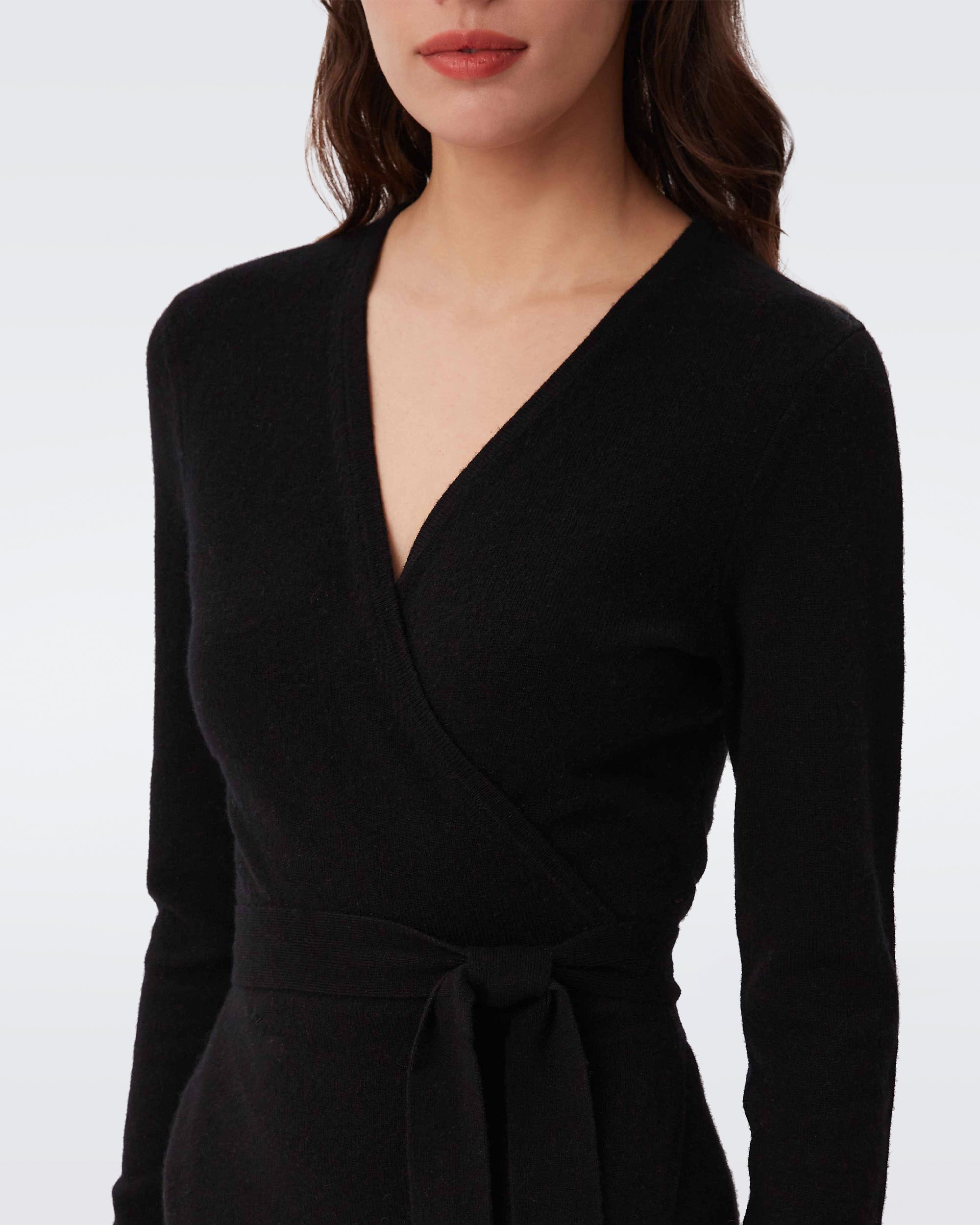 dvf black wrap dress Astrid Wool-Cashmere Wrap Dress – Diane von Furstenberg HongKong