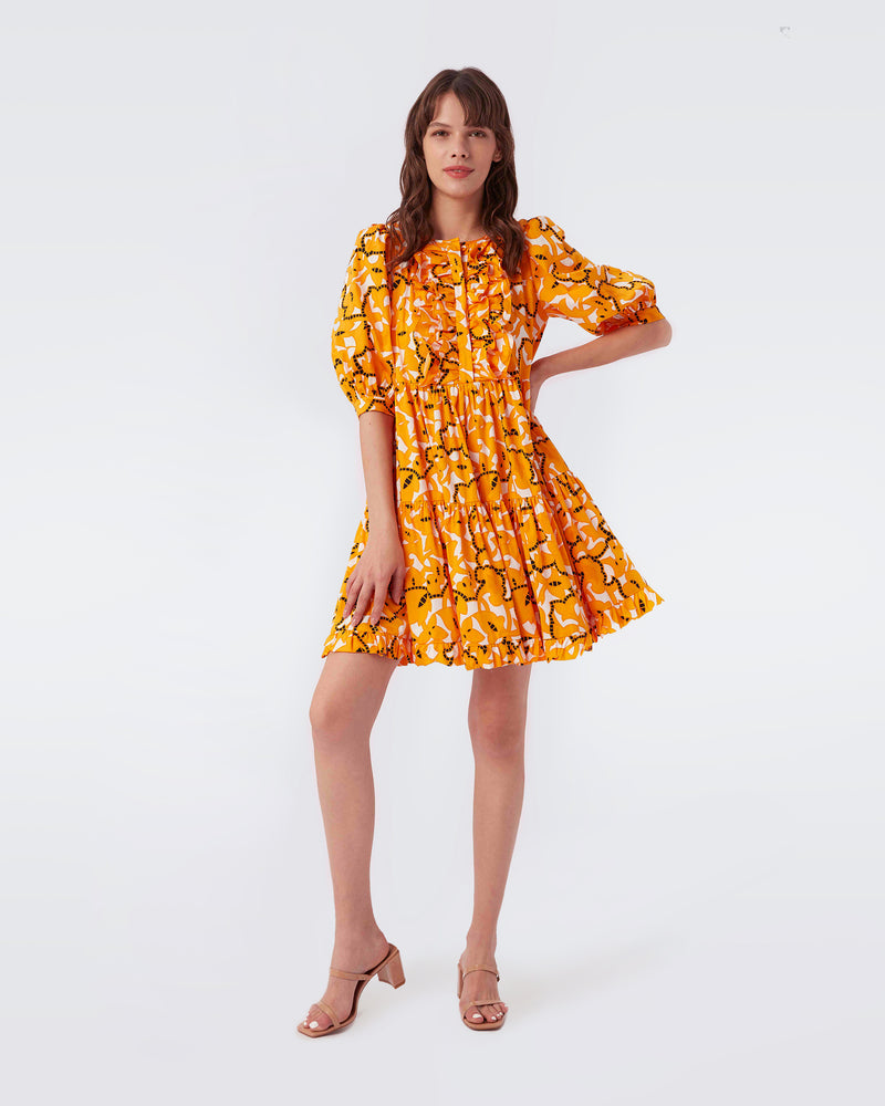 cotton poplin tiered mini dress White Plus Cotton Poplin Tiered Mini Dress