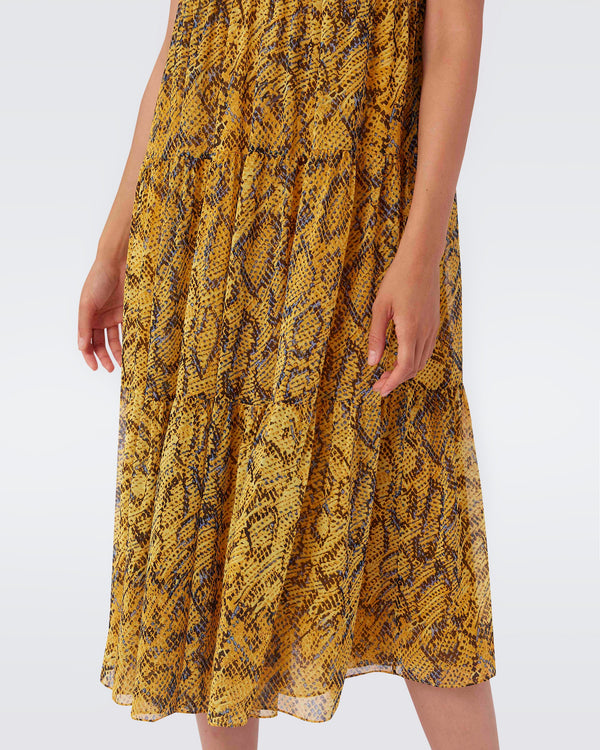 Robert Tiered Chiffon Midi Dress