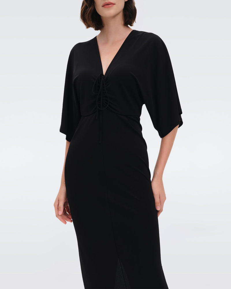 DVF Valerie Matte Jersey Maxi Dress  in Black