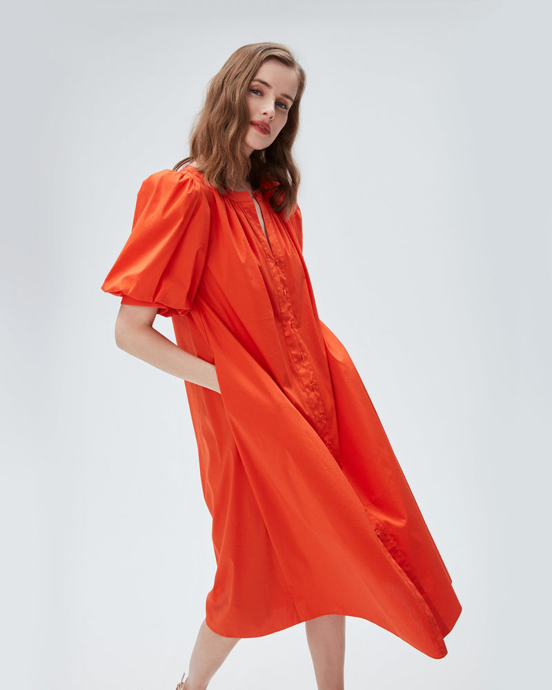 dvf laena dress in burnout orange