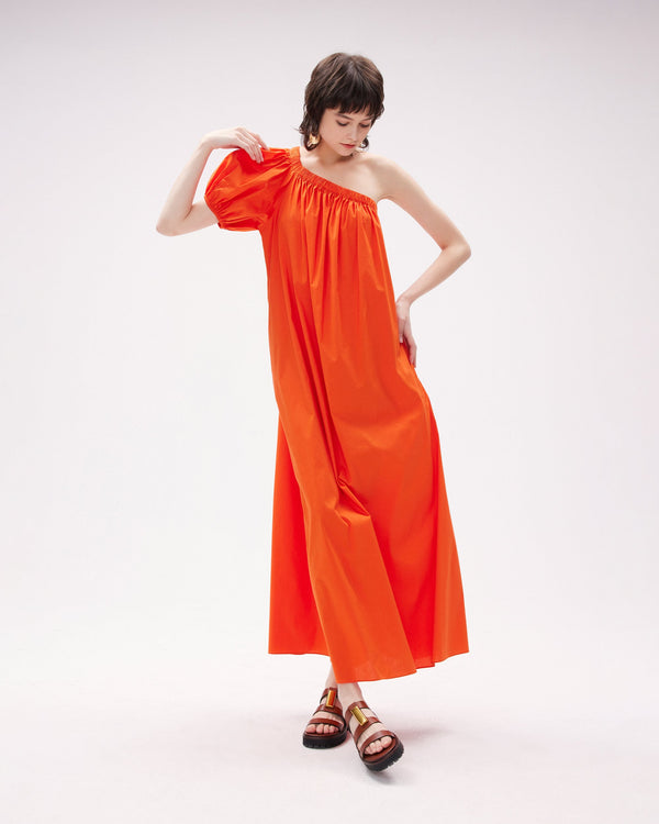 dvf pasquale dress in burnout orange