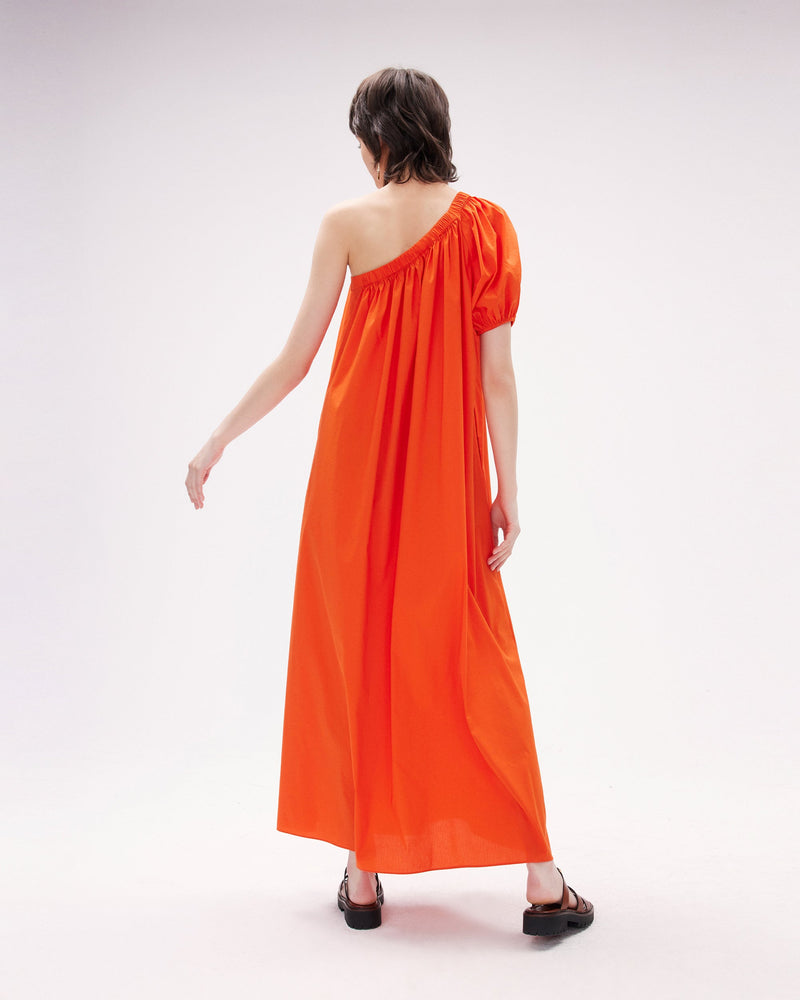 dvf pasquale dress in burnout orange