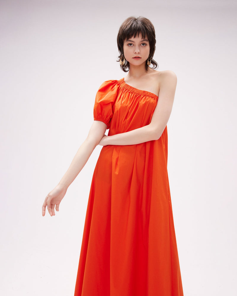 dvf pasquale dress in burnout orange