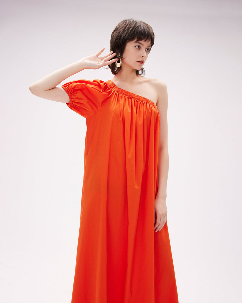 dvf pasquale dress in burnout orange