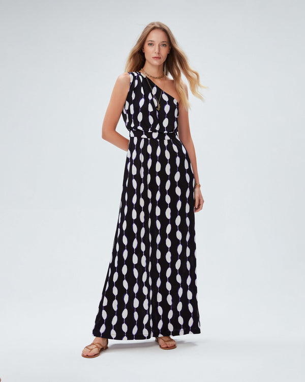 dvf kiera dress in shibori dot lg black