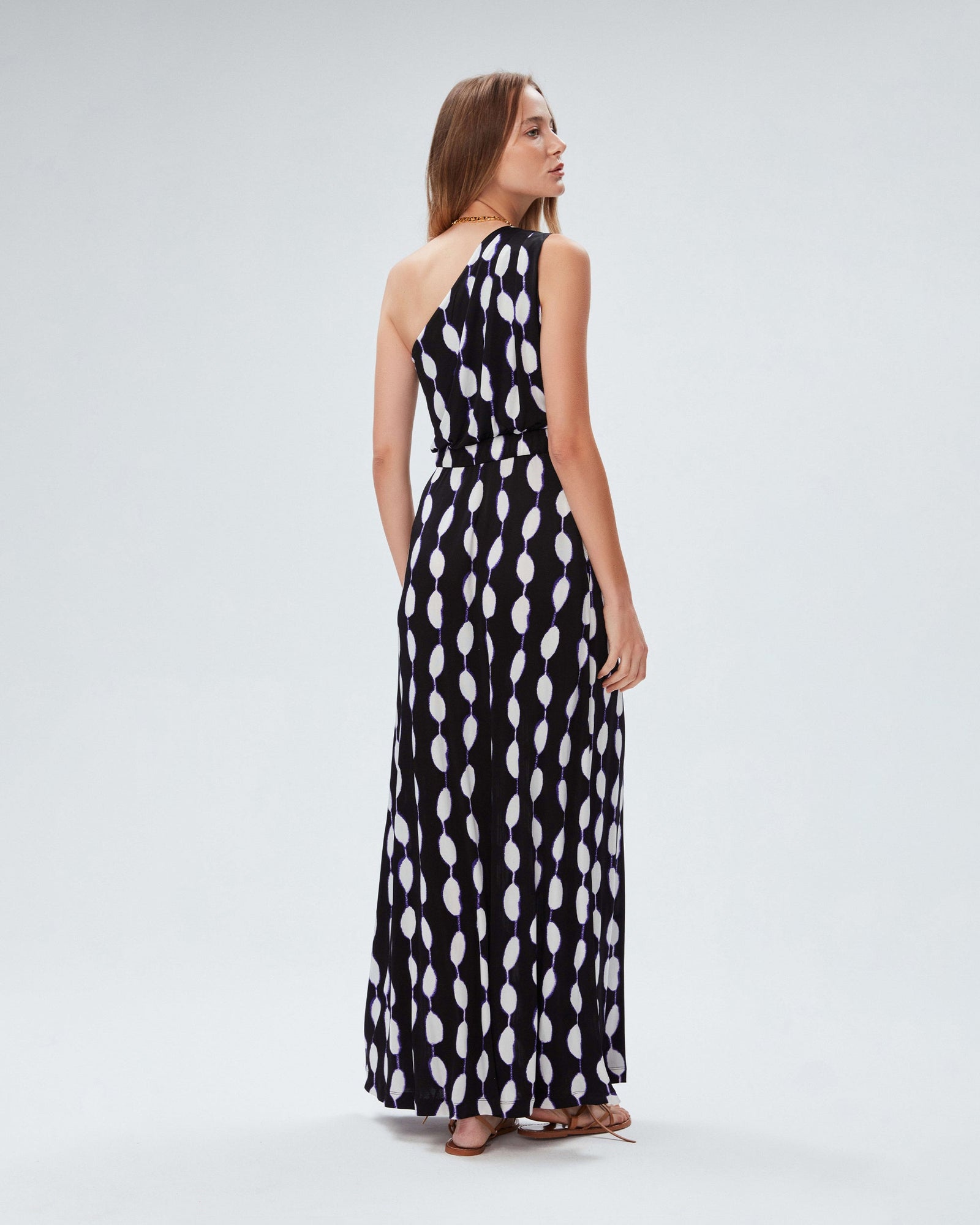 dvf kiera dress in shibori dot lg black
